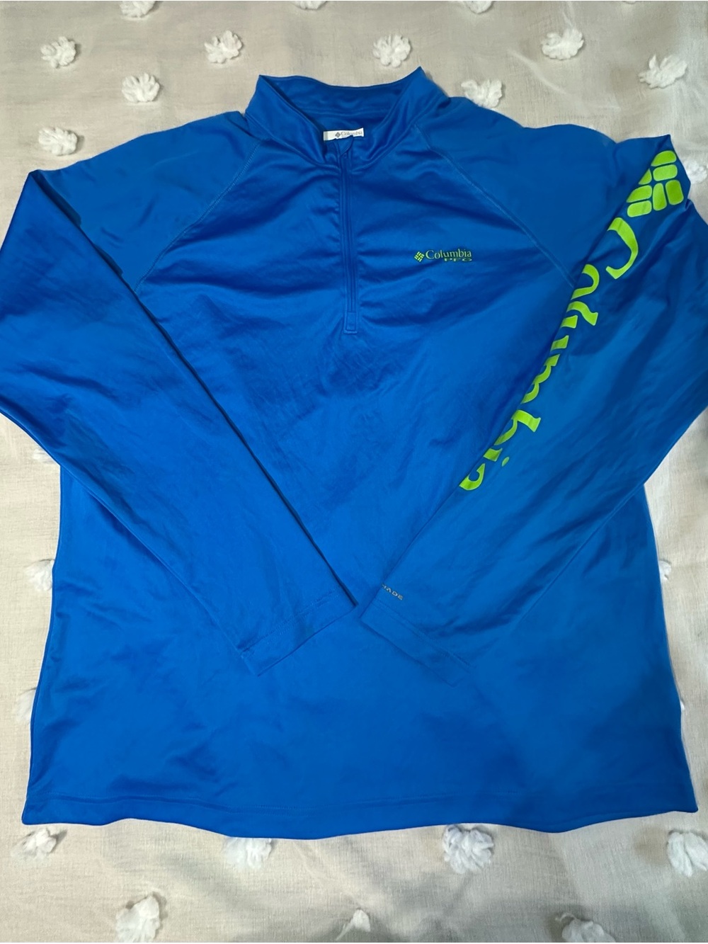 Columbia Men’s Royal Blue Long-Sleeve with Lime Logo